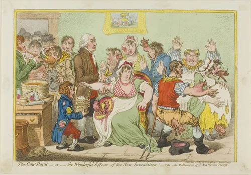 The Cow-Pock- or- The Wonderful Effects of the New Innoculation! by James Gillray, print, 1802