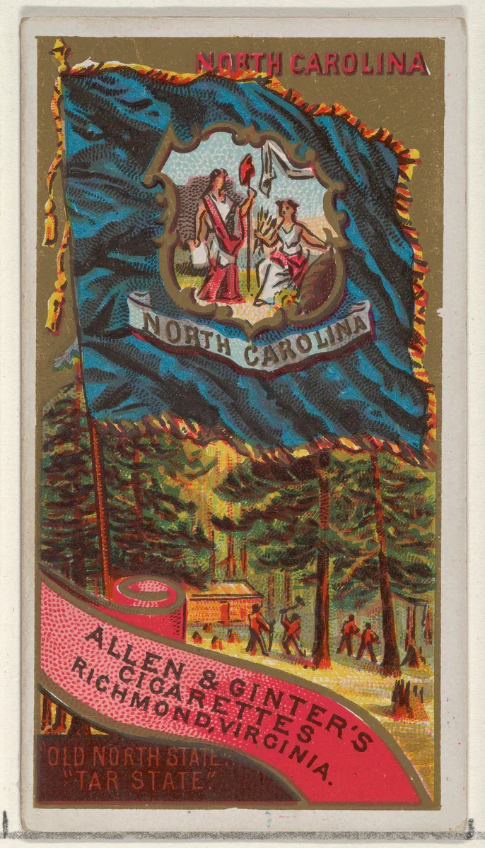 North Carolina, from Flags of the States and Territories (N11) for Allen & Ginter Cigarettes Brands by Allen & Ginter, print, 1888
