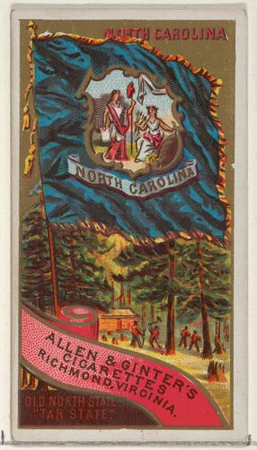 North Carolina, from Flags of the States and Territories (N11) for Allen & Ginter Cigarettes Brands by Allen & Ginter, print, 1888