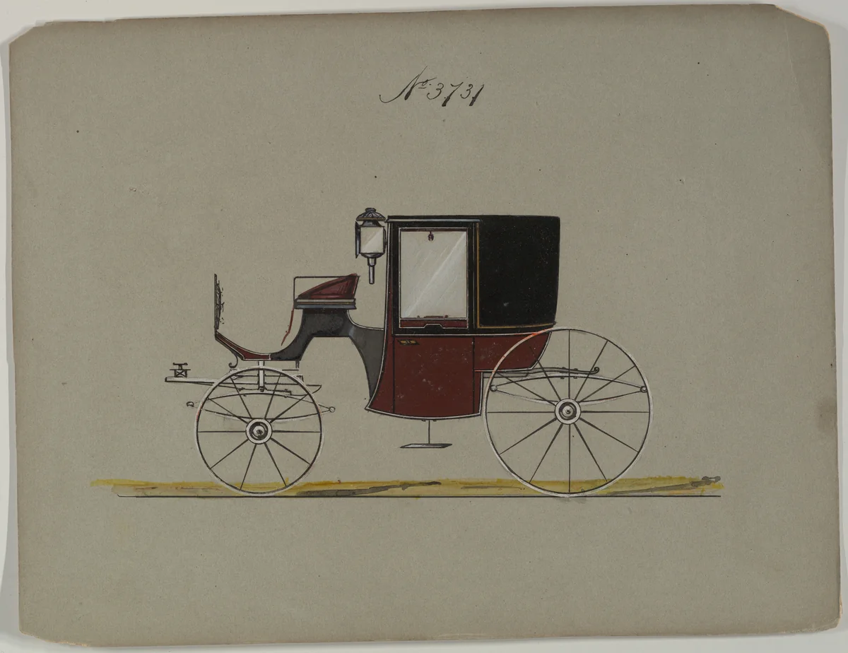 Brougham #3731 by Brewster & Co., drawing, 1881
