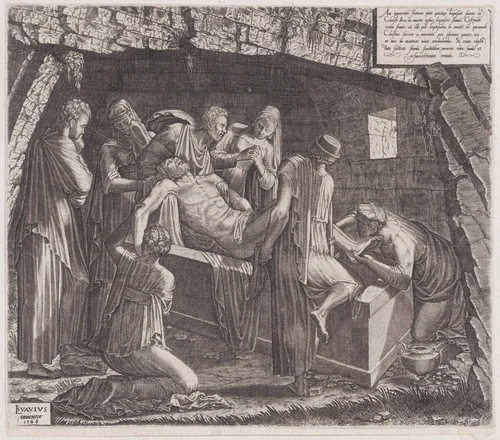 Entombment of Christ by Lambert Suavius, print, 1548