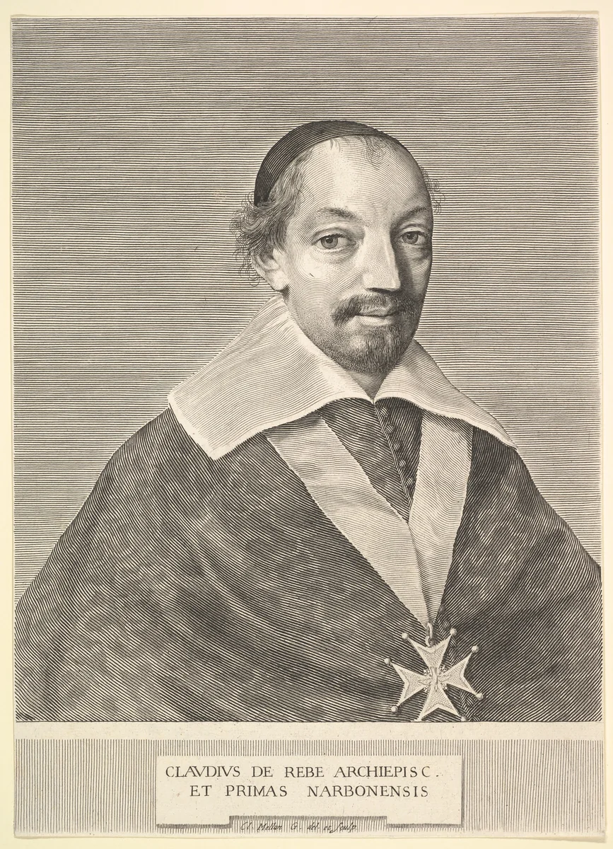 Claude de Rebé, Archbishop of Narbonne by Claude Mellan, print, 1628-1659