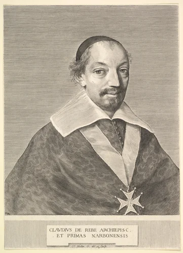 Claude de Rebé, Archbishop of Narbonne by Claude Mellan, print, 1628-1659