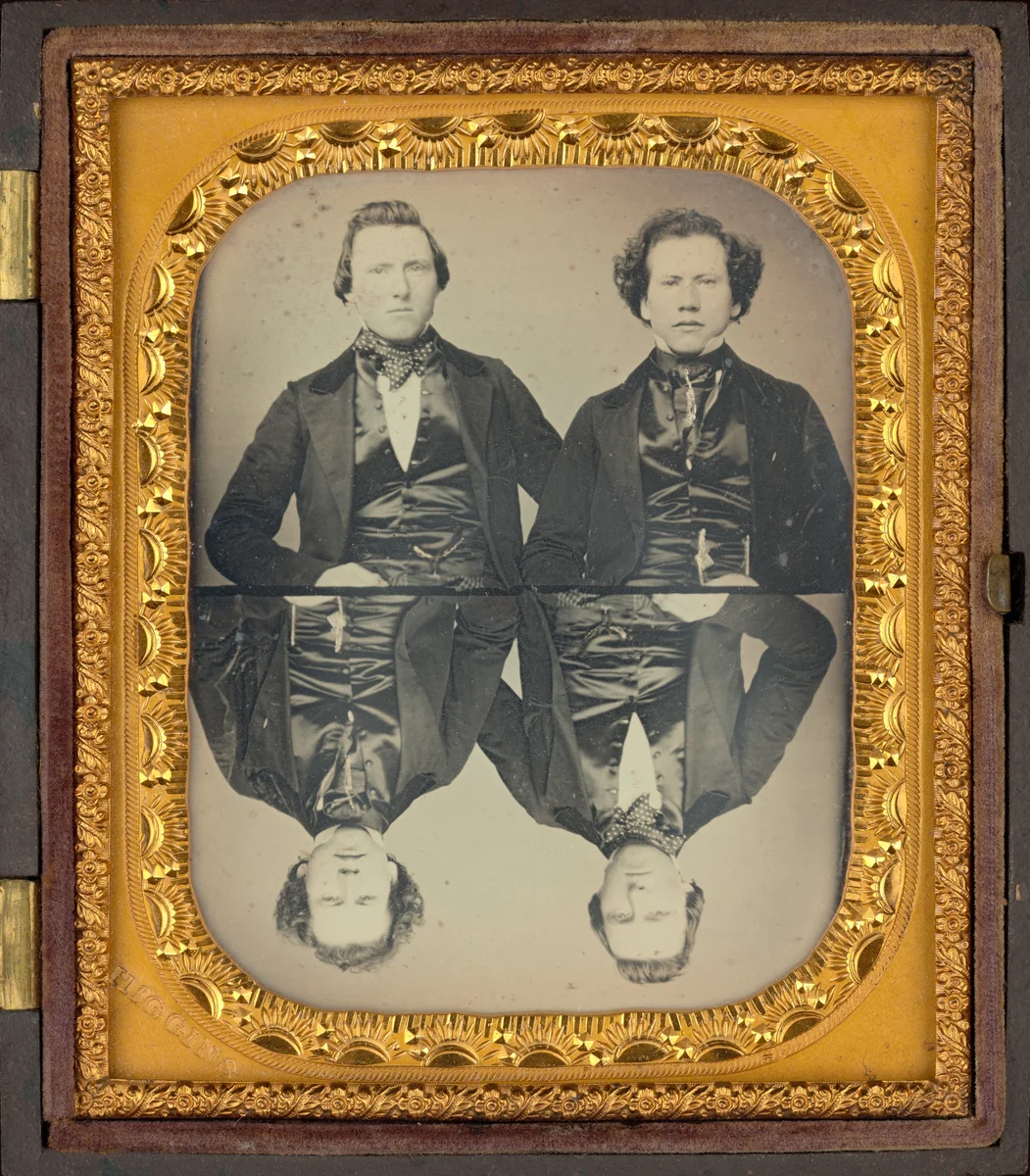 Portrait of Two Men by Higgins, photograph, 1845-1855