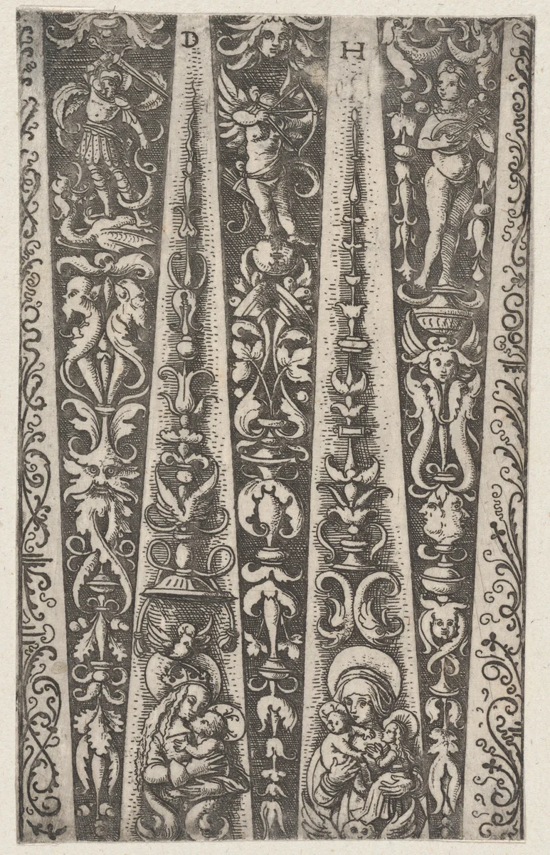 Design for the Channels of Fluted Armor by Daniel Hopfer, print, 1510-1520