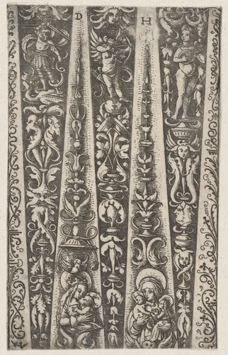 Design for the Channels of Fluted Armor by Daniel Hopfer, print, 1510-1520