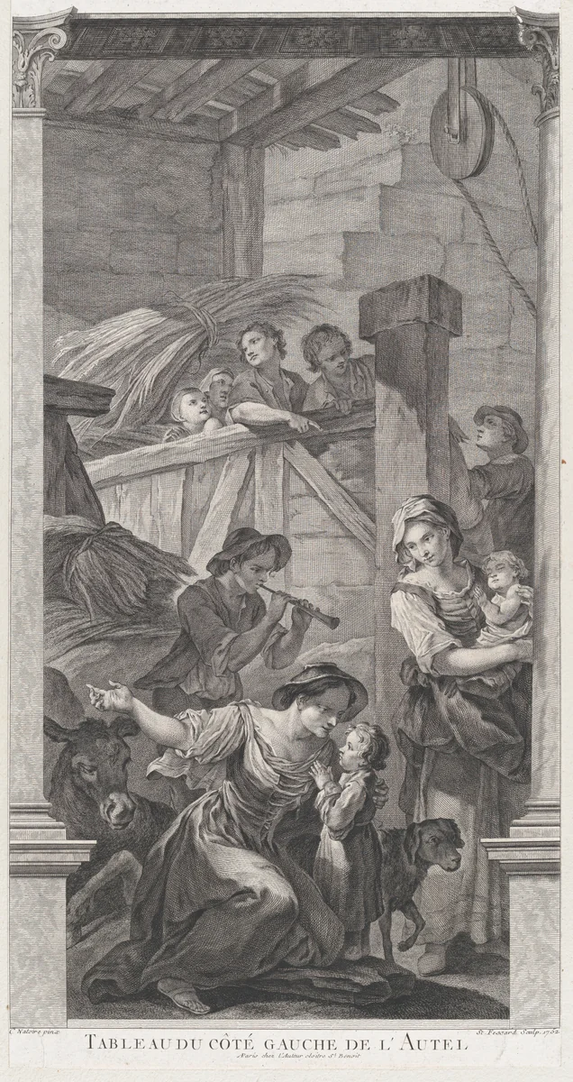 The Chapel of the Enfants-Trouvés in Paris: L'Adoration des bergers by Etienne Fessard, print, 1752