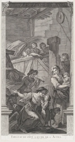 The Chapel of the Enfants-Trouvés in Paris: L'Adoration des bergers by Etienne Fessard, print, 1752