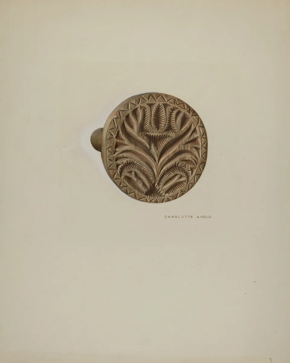 Pa. German Butter Mold by Charlotte Angus, index of american design, 1938