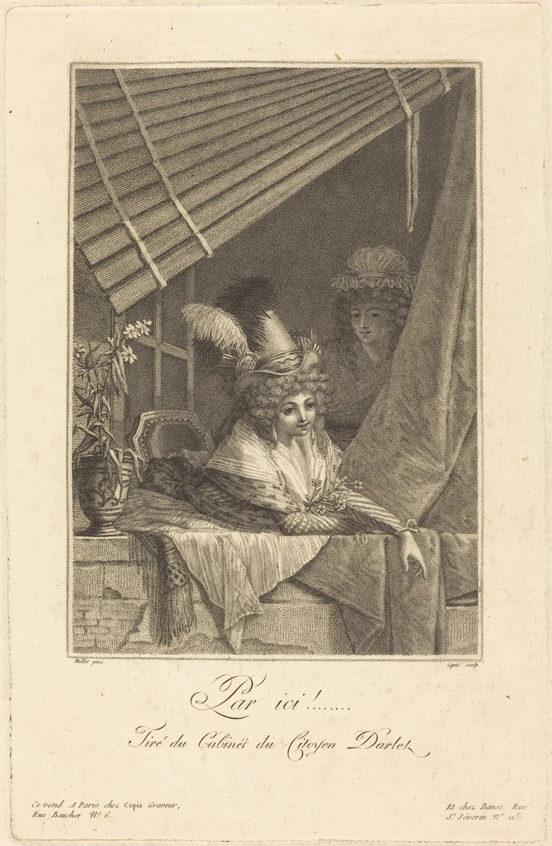 Par ici by Jacques-Louis Copia; Jean-Baptiste Mallet, print, 1764-1799