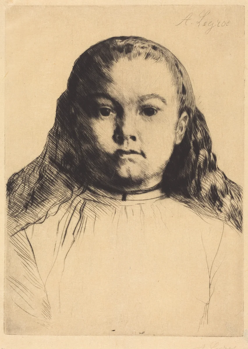 Little Marie (La petite Marie) by Alphonse Legros, print, 1837-1911