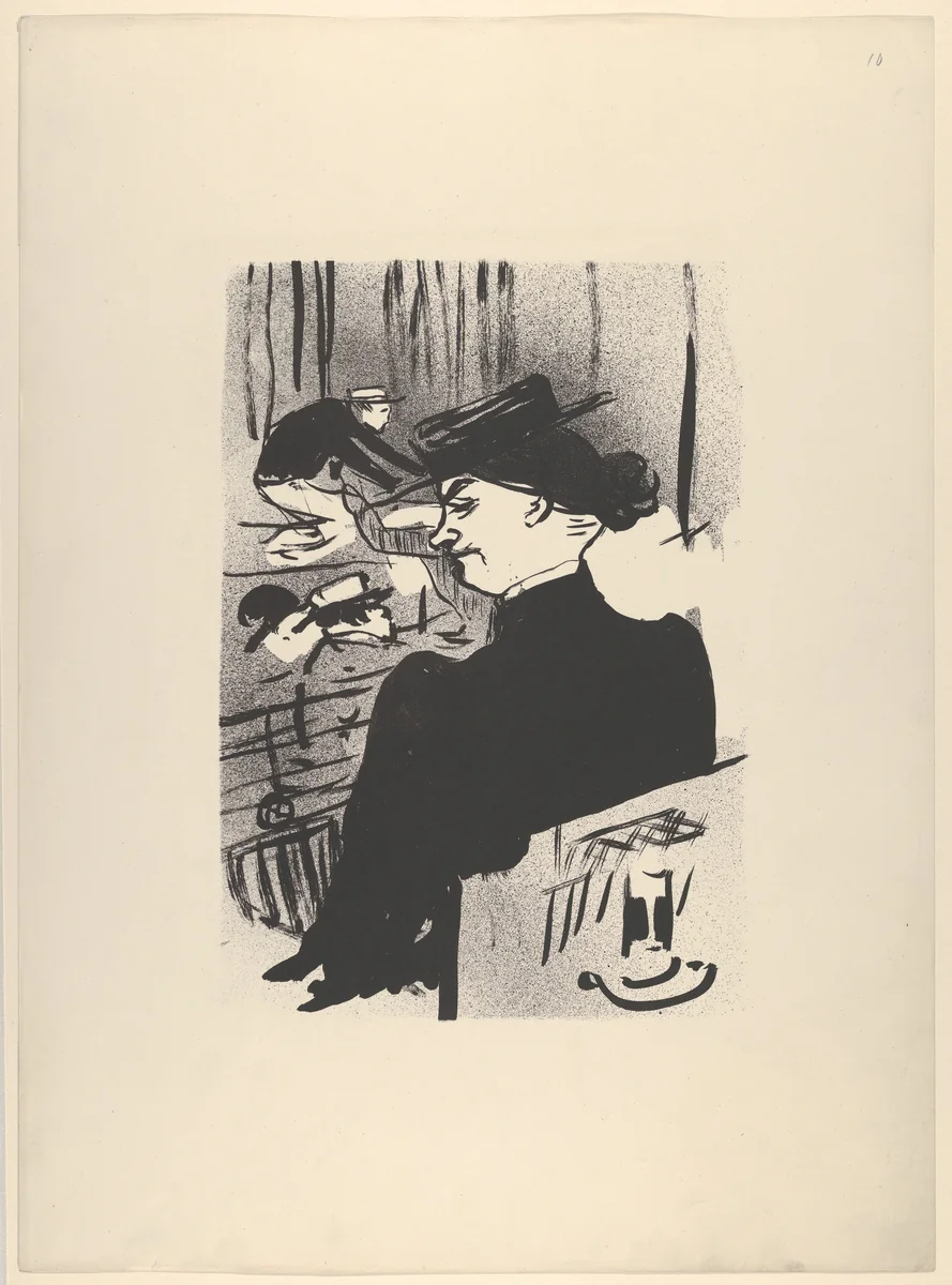 A Spectator (from Le Café Concert) by Henri de Toulouse-Lautrec, print, 1893