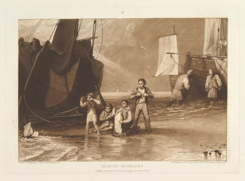 Marine Dabblers, part VI, plate 29 from "Liber Studiorum" by Joseph Turner, print, 1811