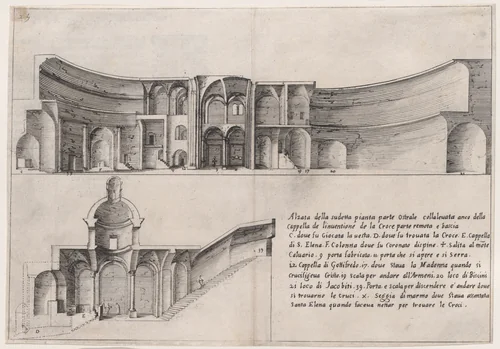 Plate 21, from "Trattato delle Piante & Immagini de Sacri Edifizi di Terra Santa" (Treatise of the Plans & Images of the Sacred Buildings of the Holy Land) by Jacques Callot, print, 1620