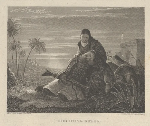 The Dying Greek by Asher Brown Durand, print, 1825-1835