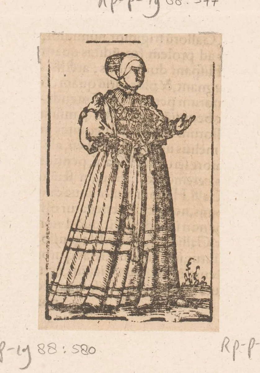 Staande vrouw by anonymous, print, 1500-1599