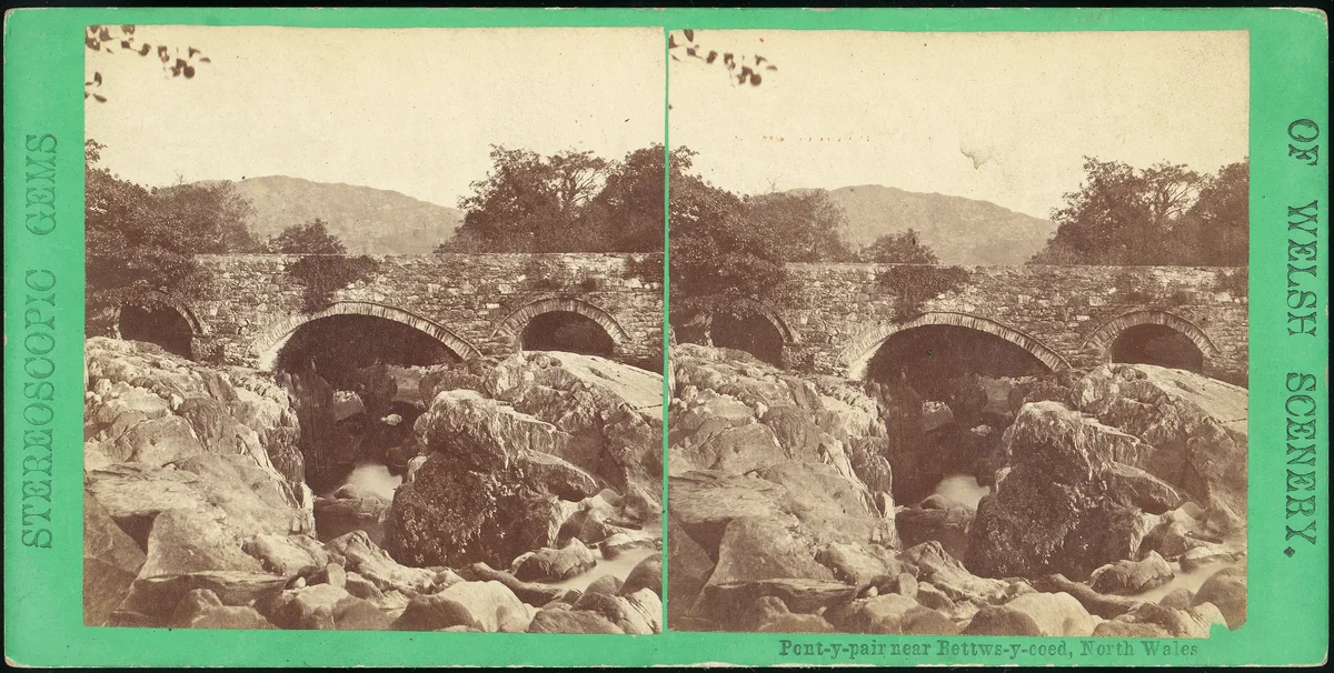 [Pair of Early Stereograph Views of British Bridges] by Stereoscopic Gems, photograph, 1860-1889