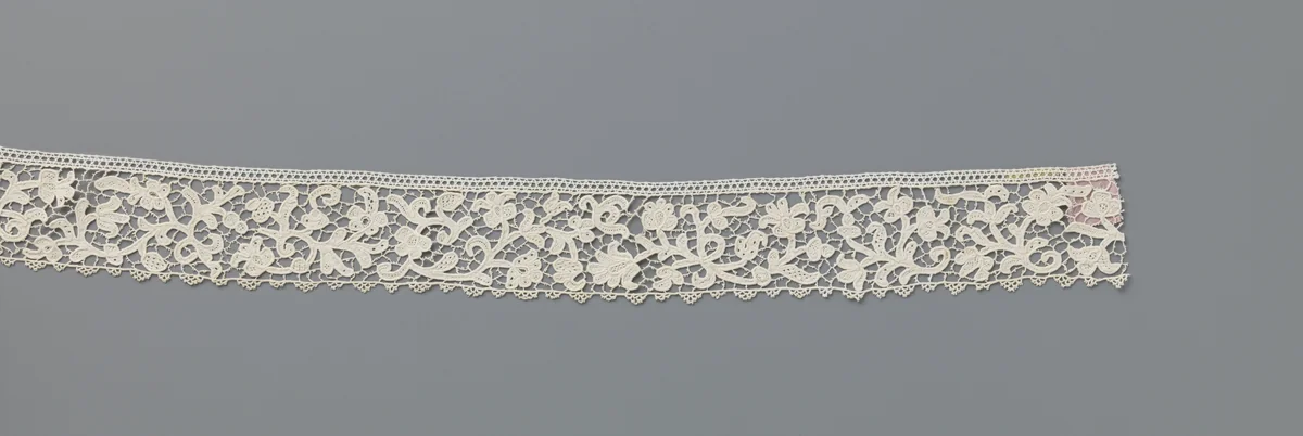 Strook gemengde kant met tien verschillende ranken by anonymous, other, 1650-1699