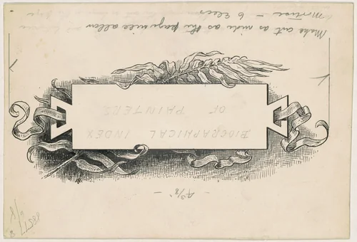Index by James Henry Moser, drawing, 1890-1891