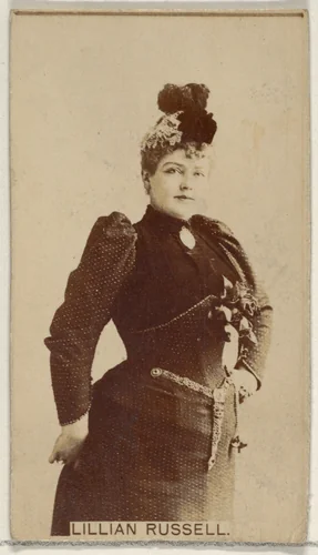 Lillian Russell, from the Actors and Actresses series (N45, Type 8) for Virginia Brights Cigarettes by Allen & Ginter, photograph, 1885-1891