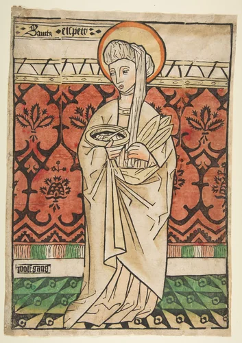 Saint Elizabeth of Hungary by Wolfgang, print, 1460-1480