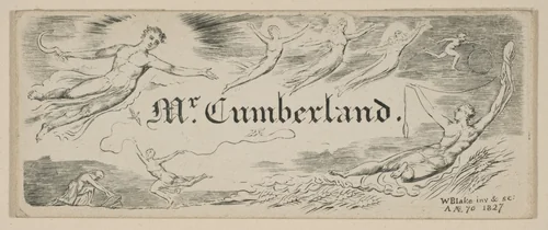 George Cumberland's Message Card by William Blake, print, 1827