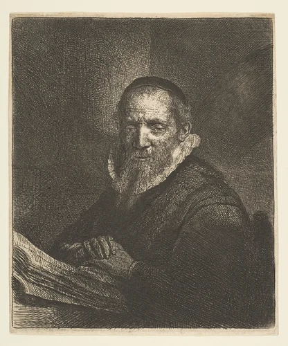 Jan Cornelis Sylvius by Rembrandt van Rijn, print, 1633