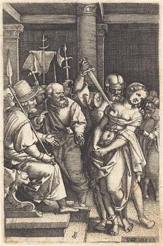 Virginius Killing His Daughter by Georg Pencz, print, 1541-1551