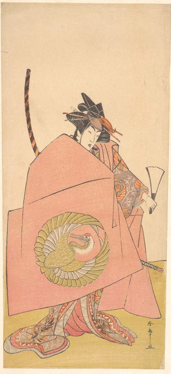The Actor Segawa Kikunojō III as Wappa no Kikuō in a Woman’s “Asahina Armor Pulling” (Asahina no kusazuri-biki) Scene by Katsukawa Shunshô (勝川春章), print, 1780