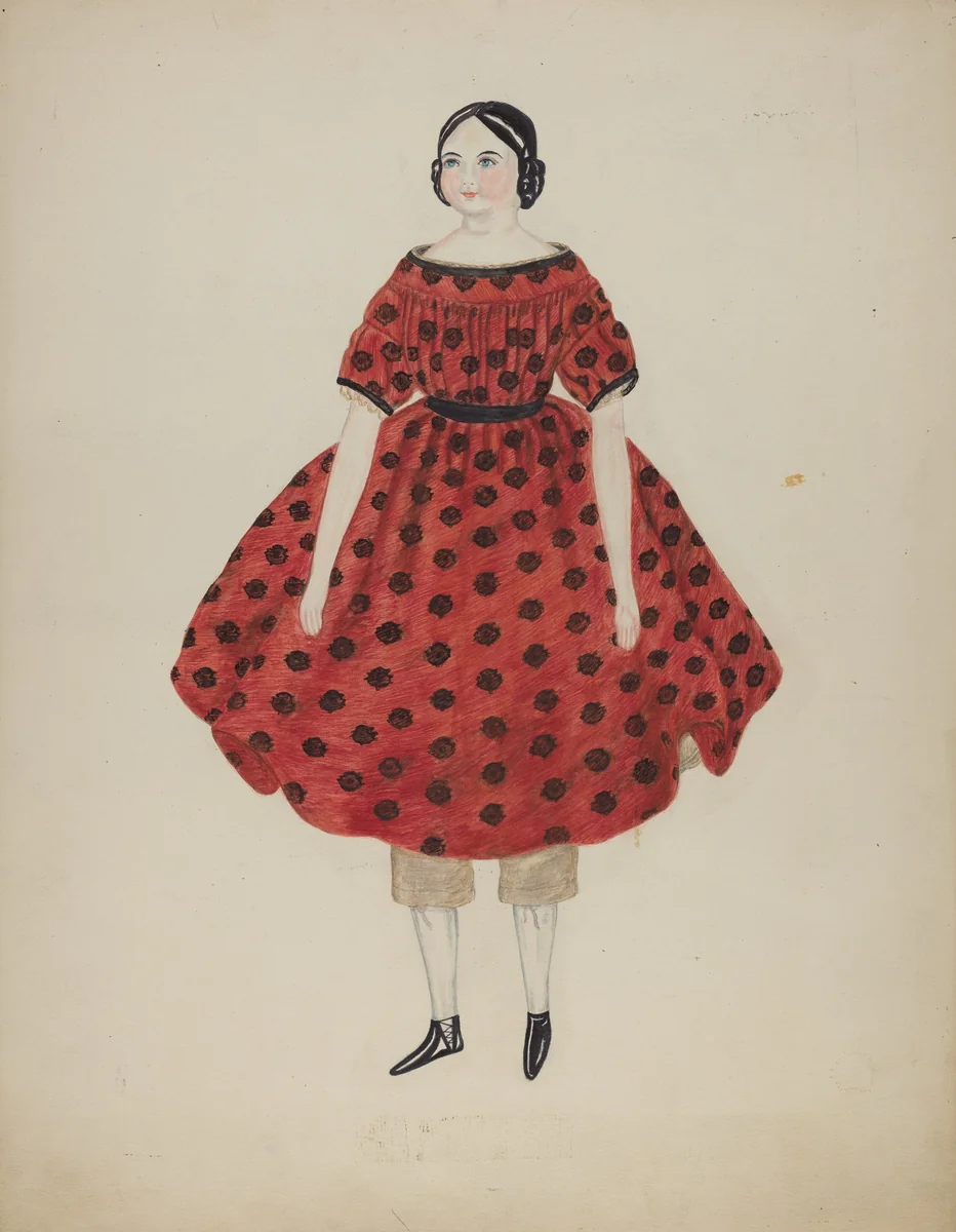 Doll with China Head by Mary Fitzgerald, index of american design, 1935-1942