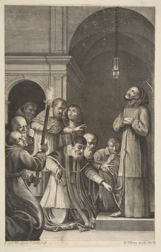 St. Francis (?) by Pierre Landry, print, 1625-1701