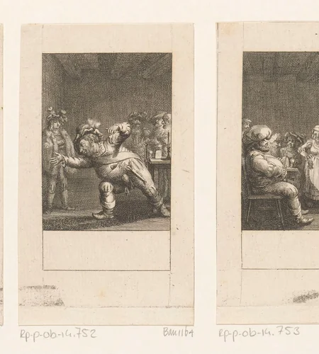 Falstaff liegt over de overval by Daniel Nikolaus Chodowiecki, print, 1785