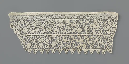 Verdubbelde strook naaldkant met hartvormige rankjes by anonymous, other, 1690-1699