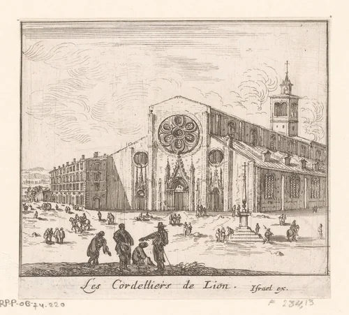 Gezicht op het klooster van de Cordeliers by Israël Silvestre, print, 1652