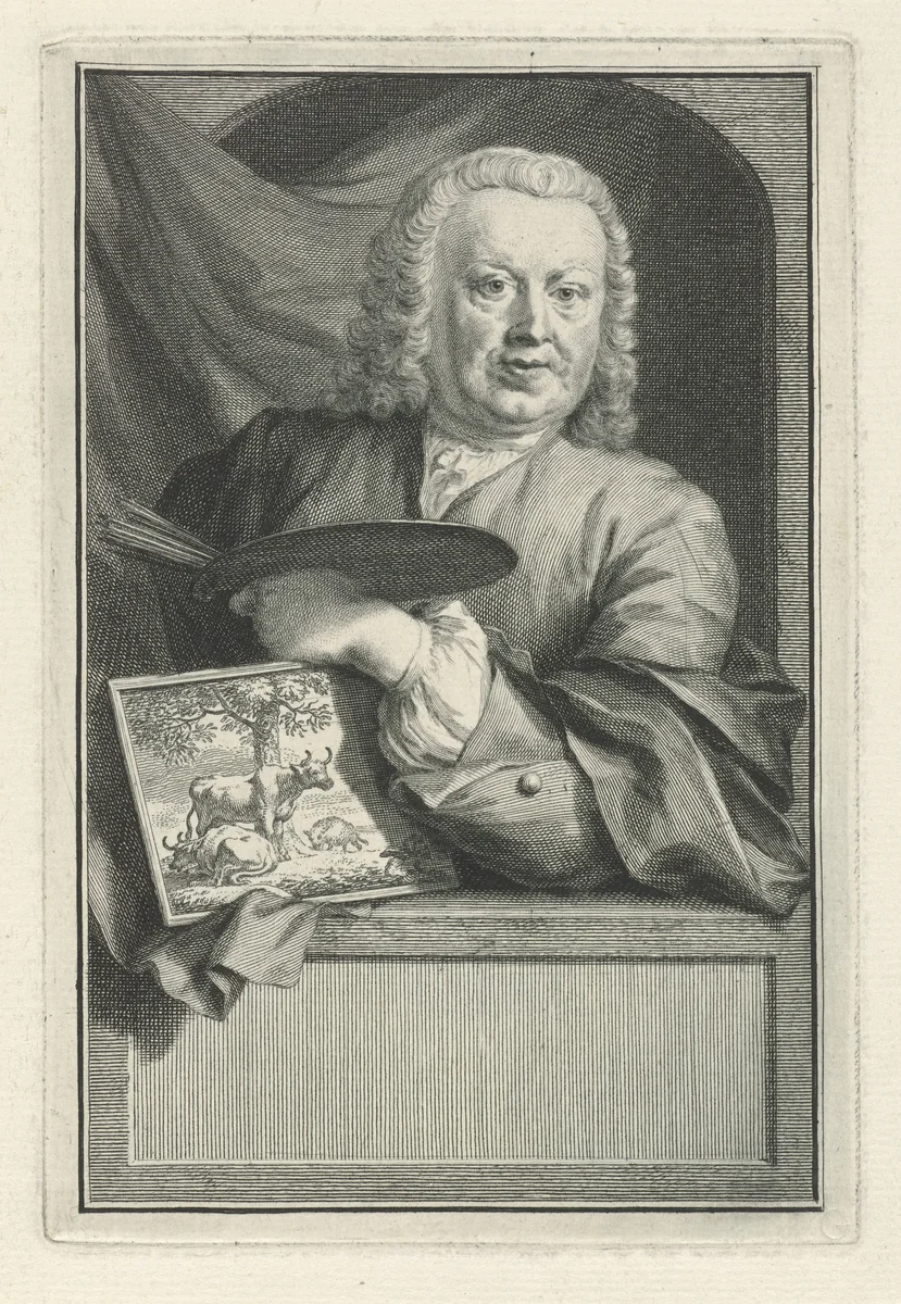 Portret van Johan van Gool by Jacob Houbraken, print, 1748-1750