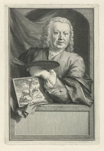 Portret van Johan van Gool by Jacob Houbraken, print, 1748-1750