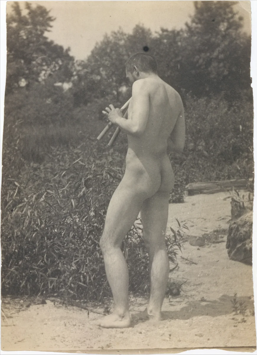 [Thomas Eakins, Nude, Playing Pipes] by Thomas Eakins, photograph, 1883