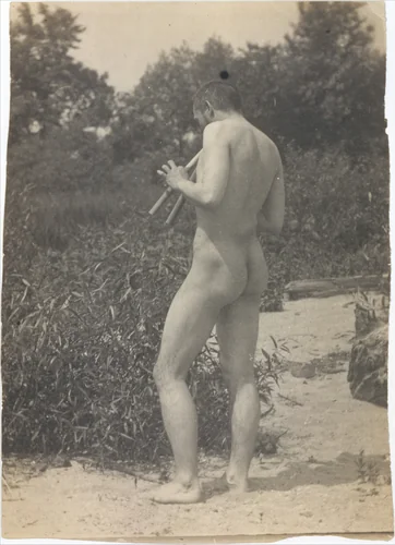 [Thomas Eakins, Nude, Playing Pipes] by Thomas Eakins, photograph, 1883