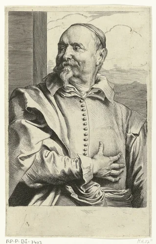 Portret van Jan Snellinck by Pieter de Jode, print, 1628-1670