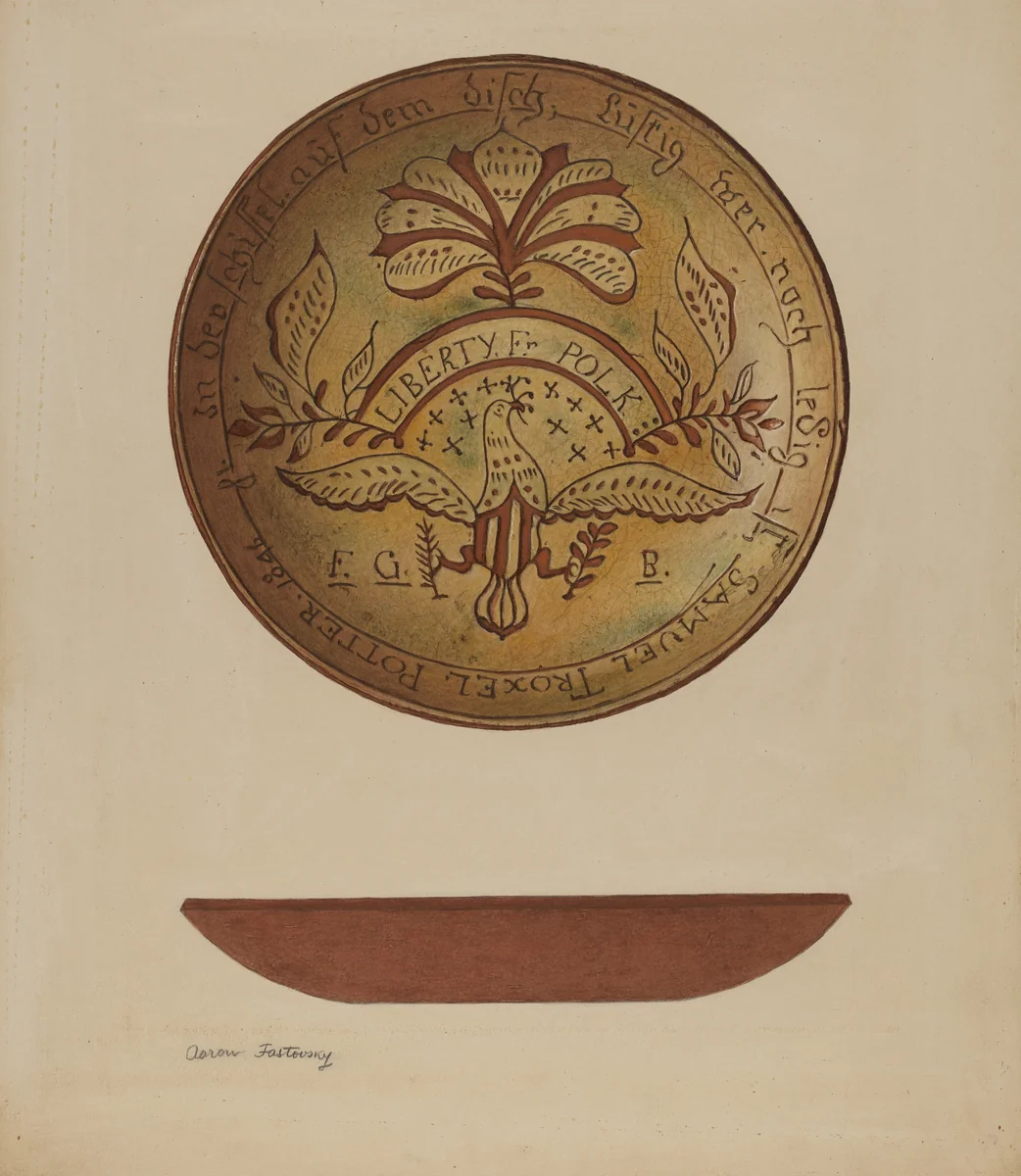 Pa. German Plate by Aaron Fastovsky, index of american design, 1940