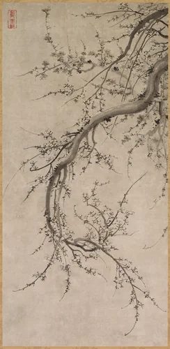Prunus by Kano Einō, painting, 1650-1697