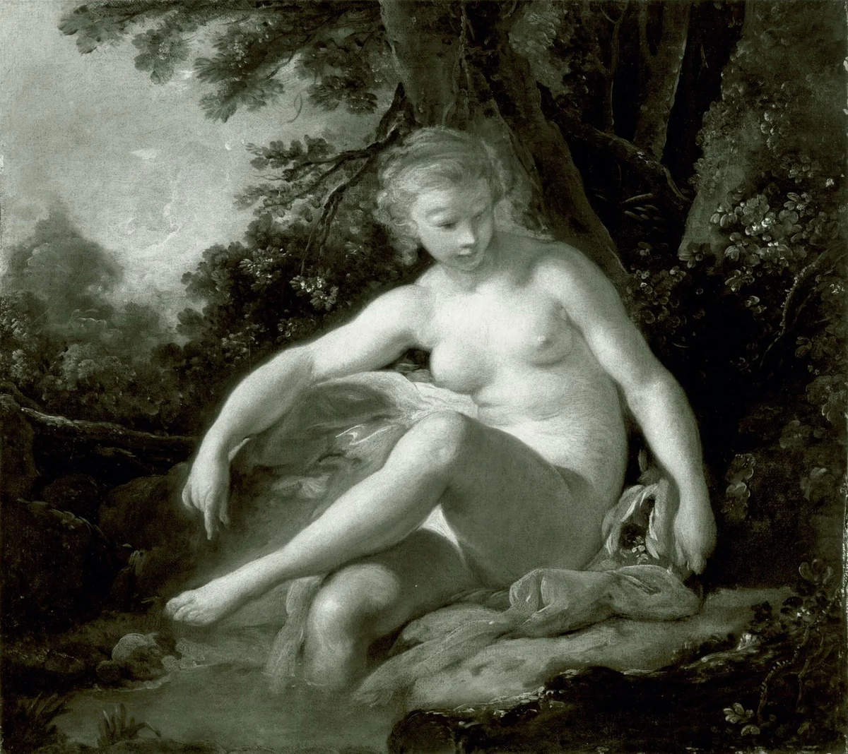 Bathing Nymph by François Boucher, painting, 1745-1750