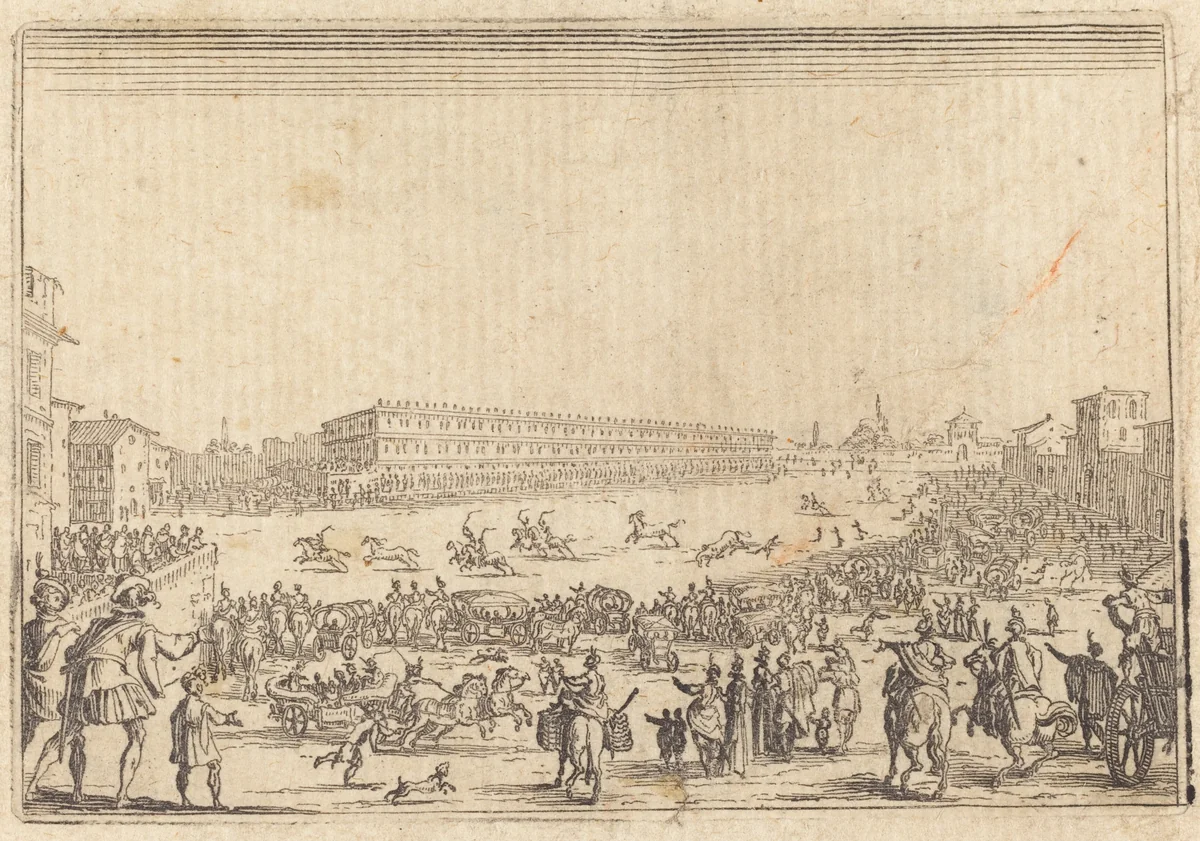 Piazza Presso alla Porta al Prato by Jacques Callot, print, 1622