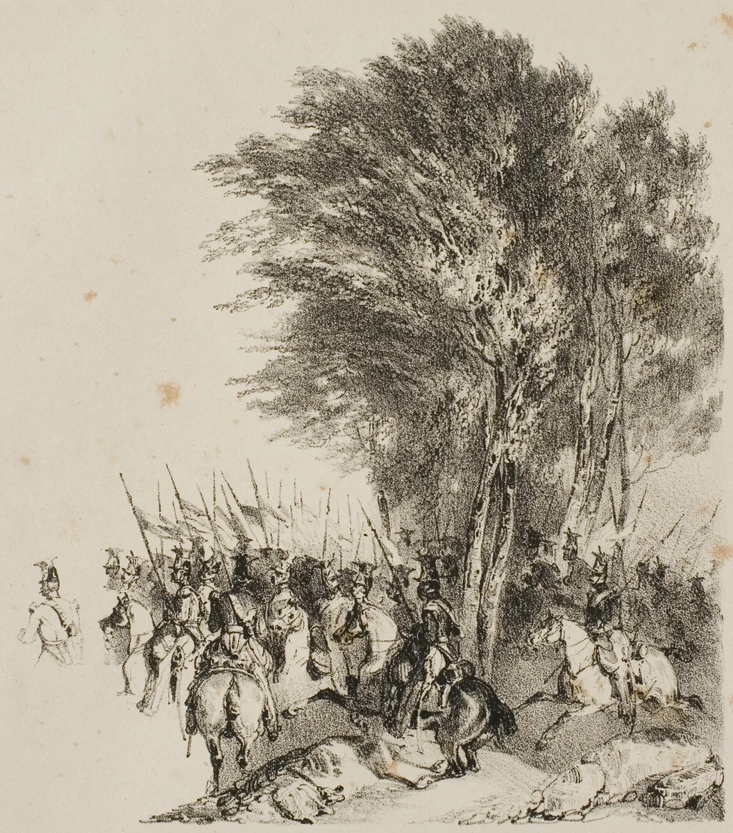 Lancers on the March by Nicolas Toussaint Charlet, print, 1831