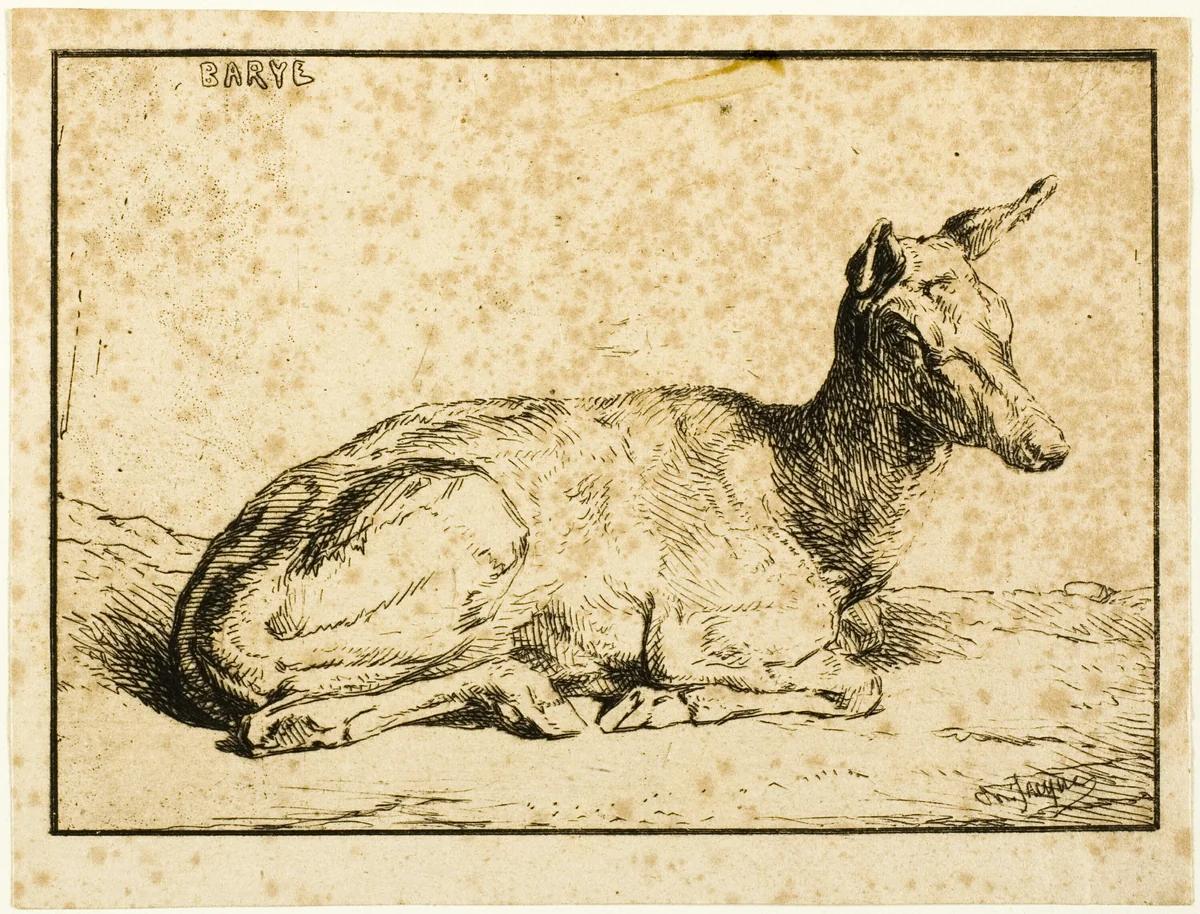 A Doe by Charles-Émile Jacque, print, 1846