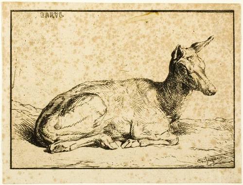 A Doe by Charles-Émile Jacque, print, 1846