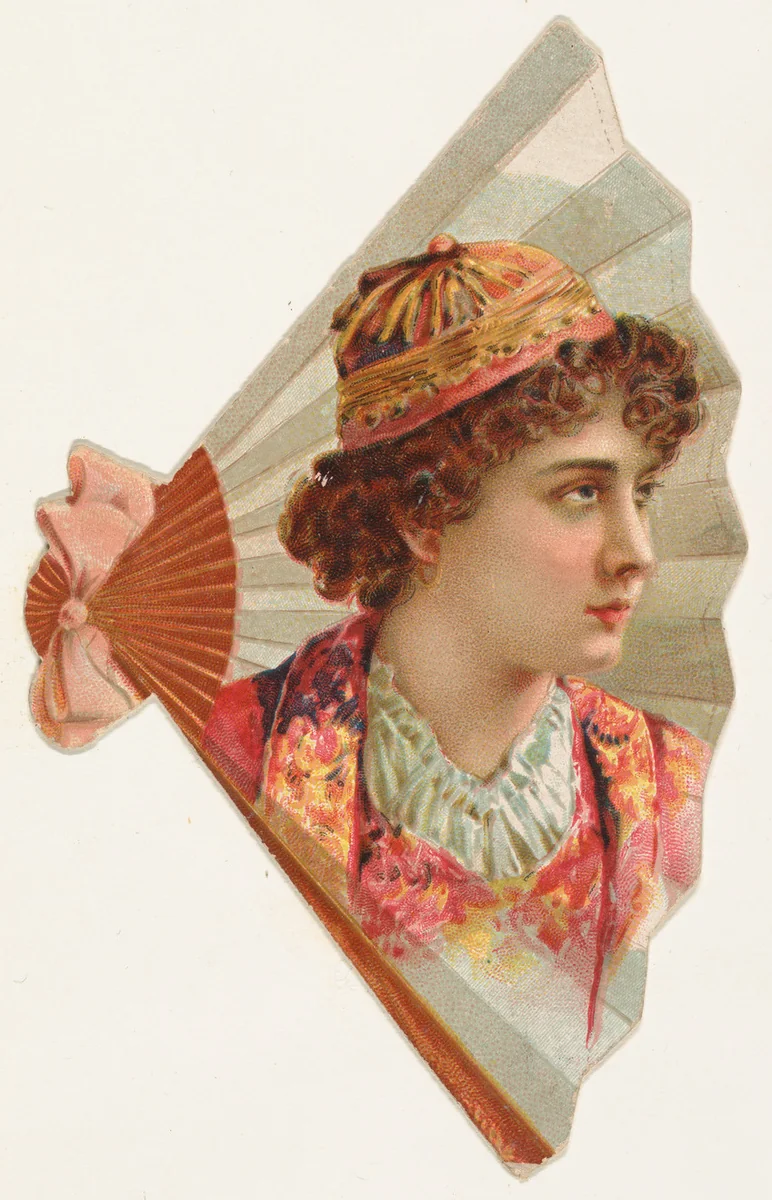 Open fan, from the Novelties series (N122) issued by Gail & Ax Tobacco to promote Navy Long Cut by Gail & Ax Tobacco, print, 1889