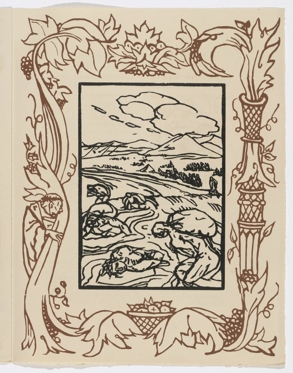 Plate (page 207) from Les Petites Fleurs de St. François (The Little Flowers of St. Francis) by Émile Bernard, illustrated book, 1928