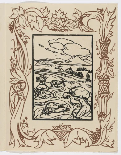 Plate (page 207) from Les Petites Fleurs de St. François (The Little Flowers of St. Francis) by Émile Bernard, illustrated book, 1928