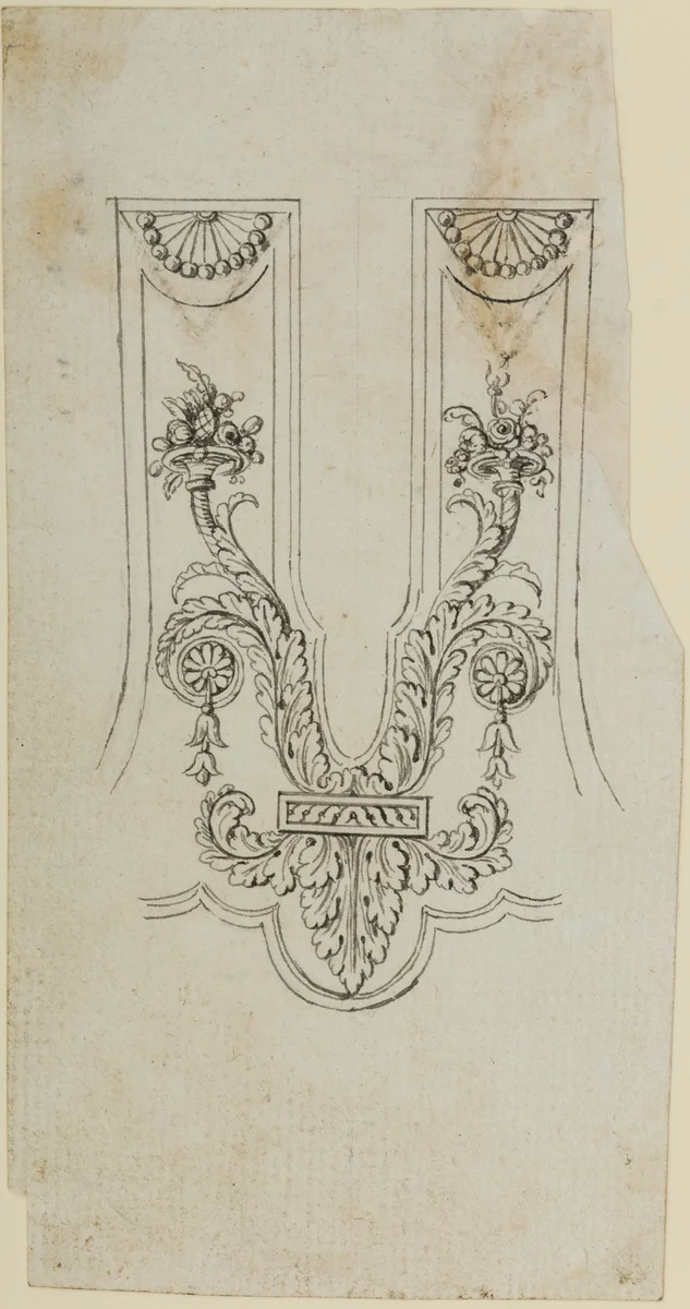 Design for the Decoration of the Barrel Tang Surround of a Firearm by Nicolas Noël Boutet, drawing, 1772-1830